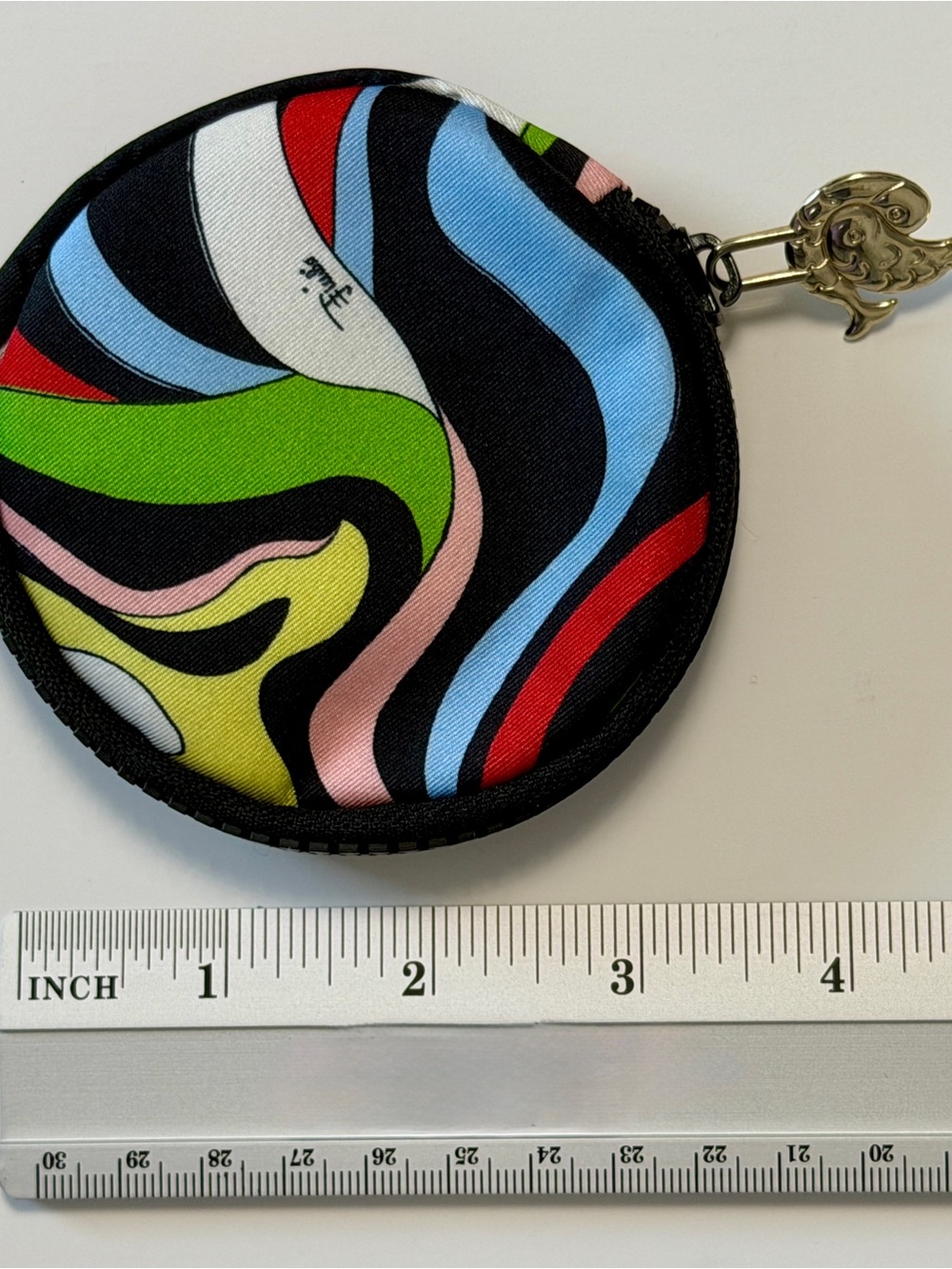 Emilio Pucci Abstract Print Round Coin Purse Keychain / Pouch - Picture 4 of 5